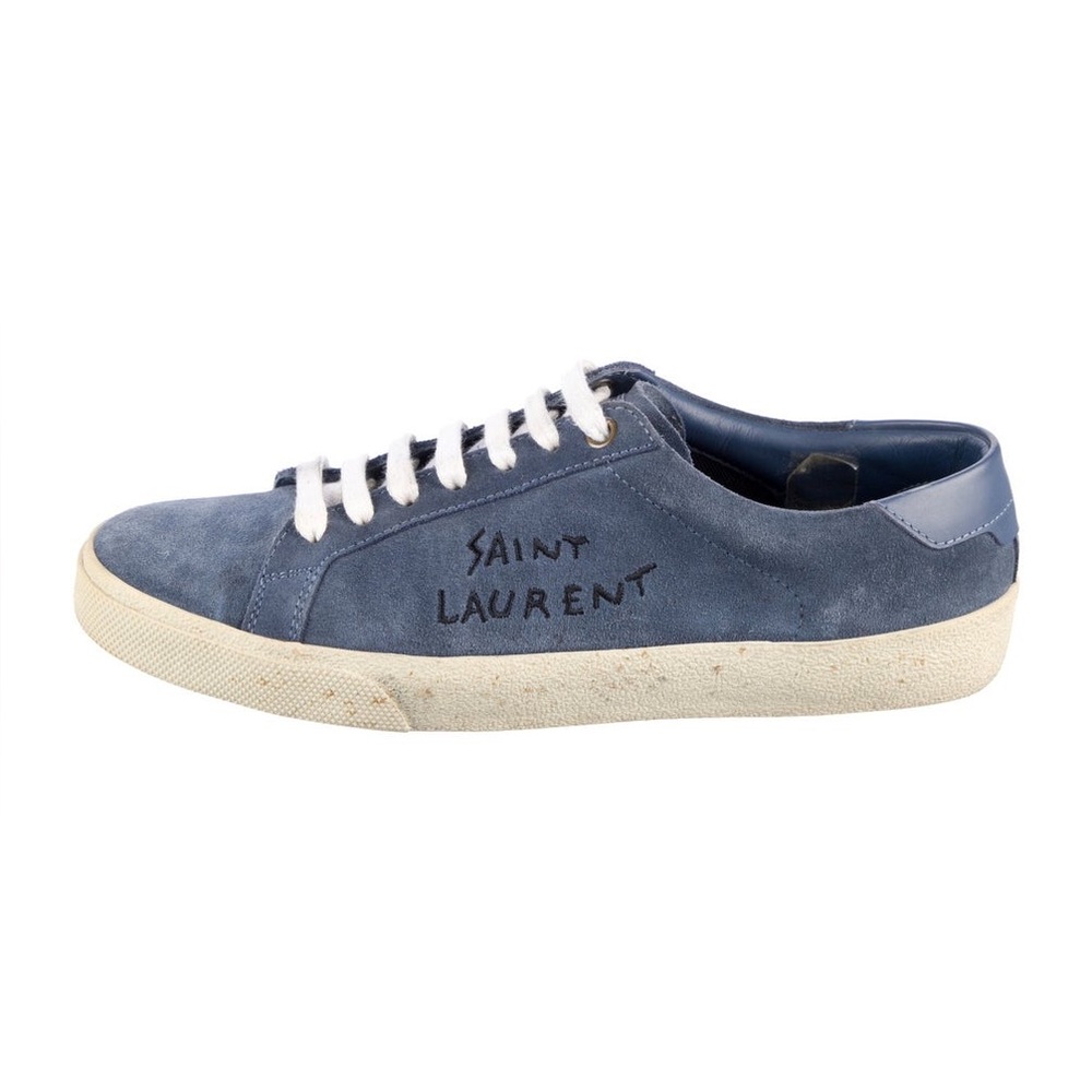 Authentic YSL Saint Laurent Women’s Blue Suede Sneakers
Size 37